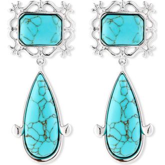Petit Moments Viva Drop Earrings in Silver/Turquoise at Nordstrom