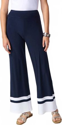 Joseph Ribkoff Pull On Pant In Navy/white
