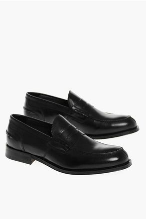 Corneliani Brushed Leather Penny Loafers size 40,5