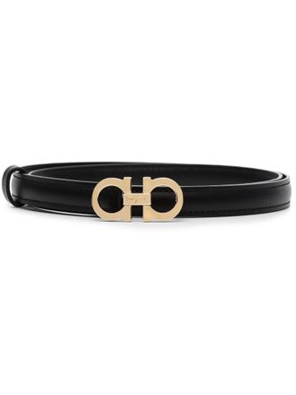 Ferragamo Black Gancini leather belt