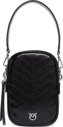 Pinko Borsa mini in pelle trapuntata con motivo chevron - Nero