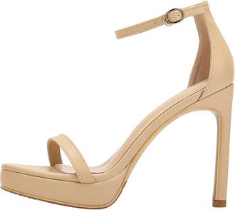 Generic Heel Sandals for Women Sexy Ankle Strap Open Toe Stiletto High Heel 11CM Party Dress Heel Wedding Evening (7.5)