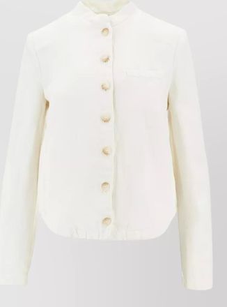 Emporio Armani linen blend jacket stand collar design