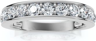 Pompeii3 4/10Ct Channel & Prong Set Half Eternity Wedding Band 14k Gold Lab Grown