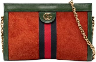 Gucci Pre-owned Shoulder Bags, female, Orange, Size: ONE SIZE Pre-owned Striped Shoulder Bag