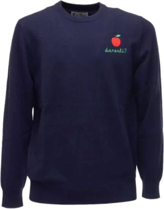 MC2 Saint Barth Heron Light Embry Crew Neck Sweater - Heren - Ronde hals truien - Blauw - XL - Wol - Truien & Vesten