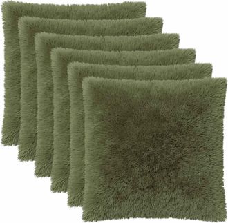 vidaXL Funda De Almohada 6 Pcs Heerlen Verde 55 X 55 Cm Fleece Pv Vidaxl
