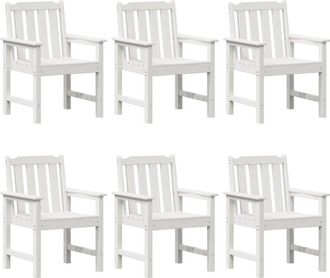 vidaXL Vidaxl - Garden Dining Chair 6 pcs White 65.5 x 55.5 x 88cm Plastic