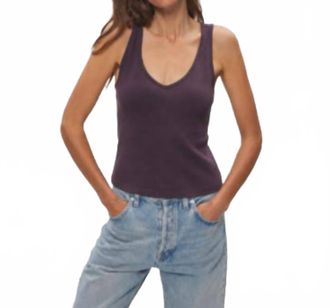 Michael Stars Sloan 1X1 Cotton Tank In Glimmer