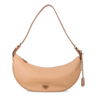 Prada Large Hobo Bag - female - Prada - Shoulder Bags - Beige - ONE SIZE - Bags