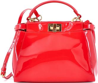 Fendi Peekaboo Iconic Bag Patent Mini Mini satchel - Rood