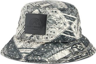 Kurt Geiger Bandana Print Quilted Bucket Hat in Black at Nordstrom