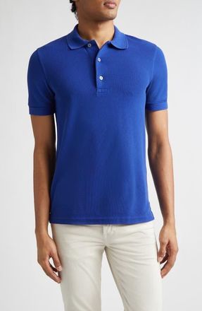 Tom Ford Lyocell & Cotton Piqu&eacute; Polo in Royal Blue at Nordstrom, Size 36 Us