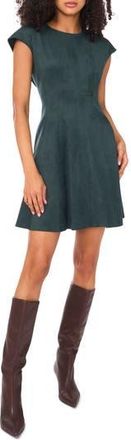 Vince Camuto Princess Seam Faux Suede Minidress in Forest Night at Nordstrom Rack, Size X-Large