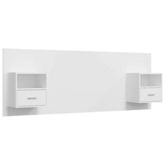 Berkfield Home Bed Headboard with Cabinets White Engineered Wood