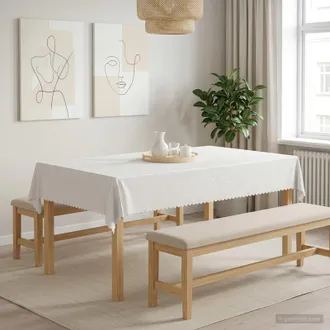 vidaXL Vidaxl Tovaglia Da Tavolo 5 Pz Rettangolare Bianco 110 X 180 Cm