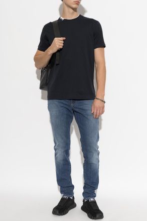 Dolce & Gabbana T-shirt With Logo Patch, Mens, Navy Blue