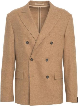 Paolo Pecora Double-Breasted Tailored Blazer With Notched Lapel