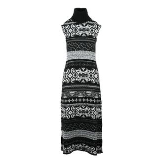 Akep Abito lungo in maglia - Dames - Kleedjes - Zwart - S - Wol - Kleedjes