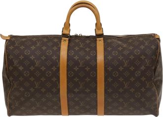 Louis Vuitton Keepall 55 Brown Canvas Travel Bag (Pre-Owned)