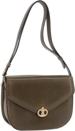 Celine Pre-owned Vintage Shoulder Bag - Dames - Vintage Schoudertas - Groen - ONE Size - Leer - Vintage