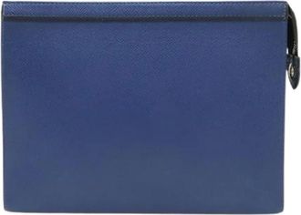 Louis Vuitton Pre-owned Clutches, female, Blue, Size: ONE SIZE Pre-owned Taiga Pochette