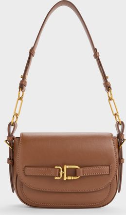 Charles & Keith Gwynne Metallic-Accent Crossbody Bag