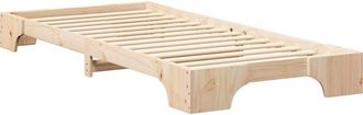 vidaXL Floor Bed Frame with Storage Brown Wood Vidaxl