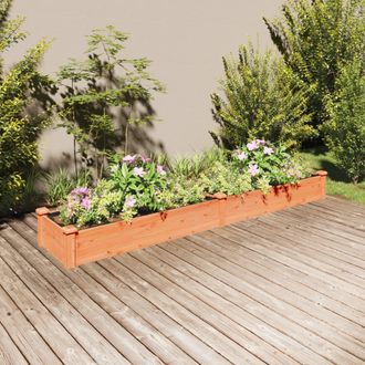 vidaXL Vidaxl - Jardinera Arriate Con Forro Madera Abeto Marr&oacute;n 240x45x25 Cm