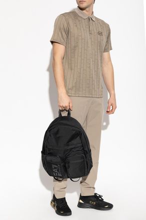 Emporio Armani Monogram Polo, Mens, Beige