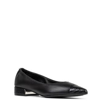 Donald J Pliner Womens Ladonna Ballerina Leather Slip-On Flats In Black