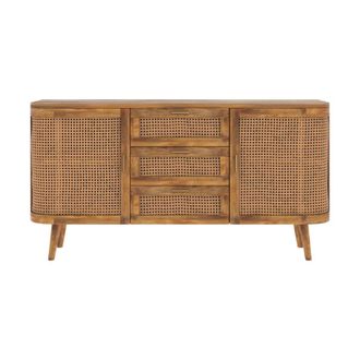 Rendez-Vous D&eacute;co Aparador de 2 puertas y 3 cajones en ca&ntilde;a