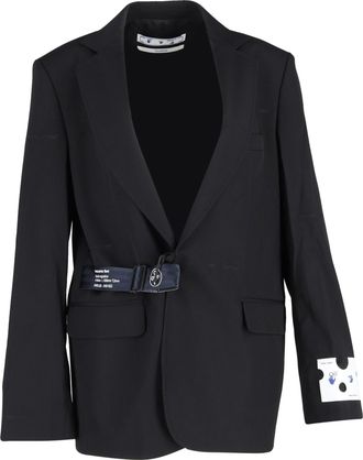 Off-white Strap Fastening Blazer in Black Wool