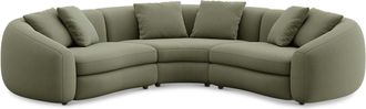 Castlery Fable Sectional Sofa Customized, Performance Fleece Moss, Spill Resistant, Ultra Deep Seats for Sofas, Castlery