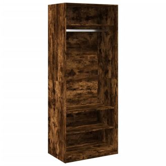 Berkfield Home Wardrobe Smoked Oak 80x50x200 cm Engineered Wood in Brown | Size: 80 x 50 x 200 cm