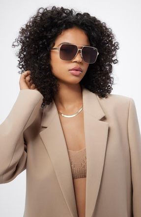 Quay Backstage Pass 60mm Polarized Aviator Sunglasses in Gold/Brown Polarized at Nordstrom