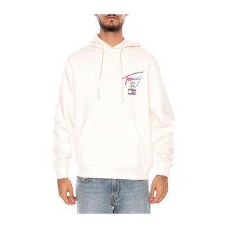 Tommy Hilfiger Felpa con cappuccio Signature Back Logo Relaxed - - Sweatshirts & Hoodies - Uomo - Bianco - 2XL