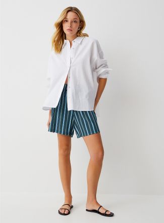 Icone Womens Irregular stripes piqu&eacute; short