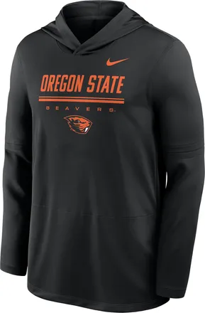 Nike Oregon State Sideline Nike Mens Dri-FIT College Long-Sleeve Hooded Top in Black | IV7881-010