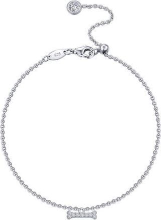 Lafonn Simulated Diamond Dog Bone Charm Bracelet in White at Nordstrom Rack, Size 7.5