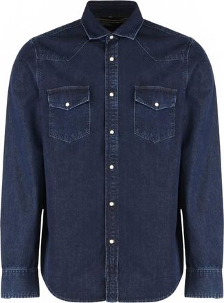 Moorer Mens Button Down Shirt In Chambray