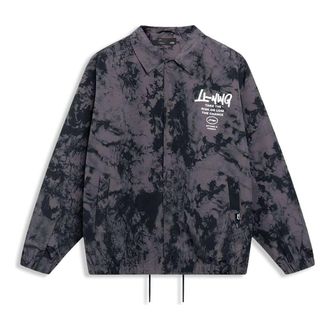 Li-Ning Graphic Tie-Dye Coach Jacket Grey Black AJDT499-3