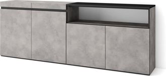 Skraut Home Aparador efecto madera cemento 200x35x75cm