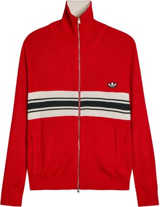 Wales Bonner Adidas X Wales Bonner X Wales Bonner Stripe-intarsia Knit Cardigan - Red - S (UK8-10 / S)