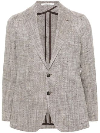 Tagliatore herringbone single-breasted blazer - Brown