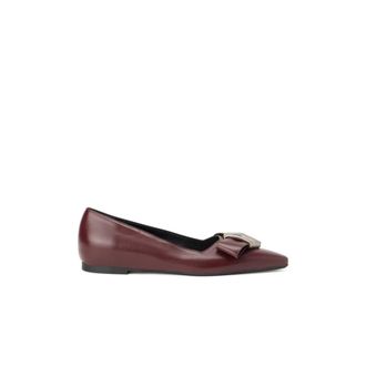 Iceberg Ballerinas met puntige neus en geometrisch detail - Dames - Schoenen - Rood - Maat: 40 EU Leer