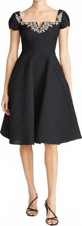 Theia Womens Milena A Line Cocktail Dress In Black
