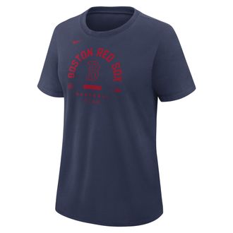 Nike Boston Red Sox Authentic Collection Early Work Nike Womens Dri-FIT MLB T-Shirt in Blue | 03N844BBQ-HXK