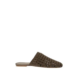 Stuart Weitzman Marina Flat Mule - Dames - Slip ons - Groen - 39 EU - Leer - Schoenen