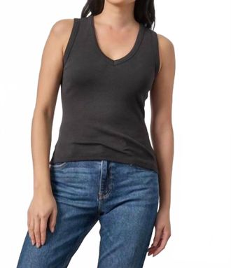 Lilla P V-Neck Tank Top In Black